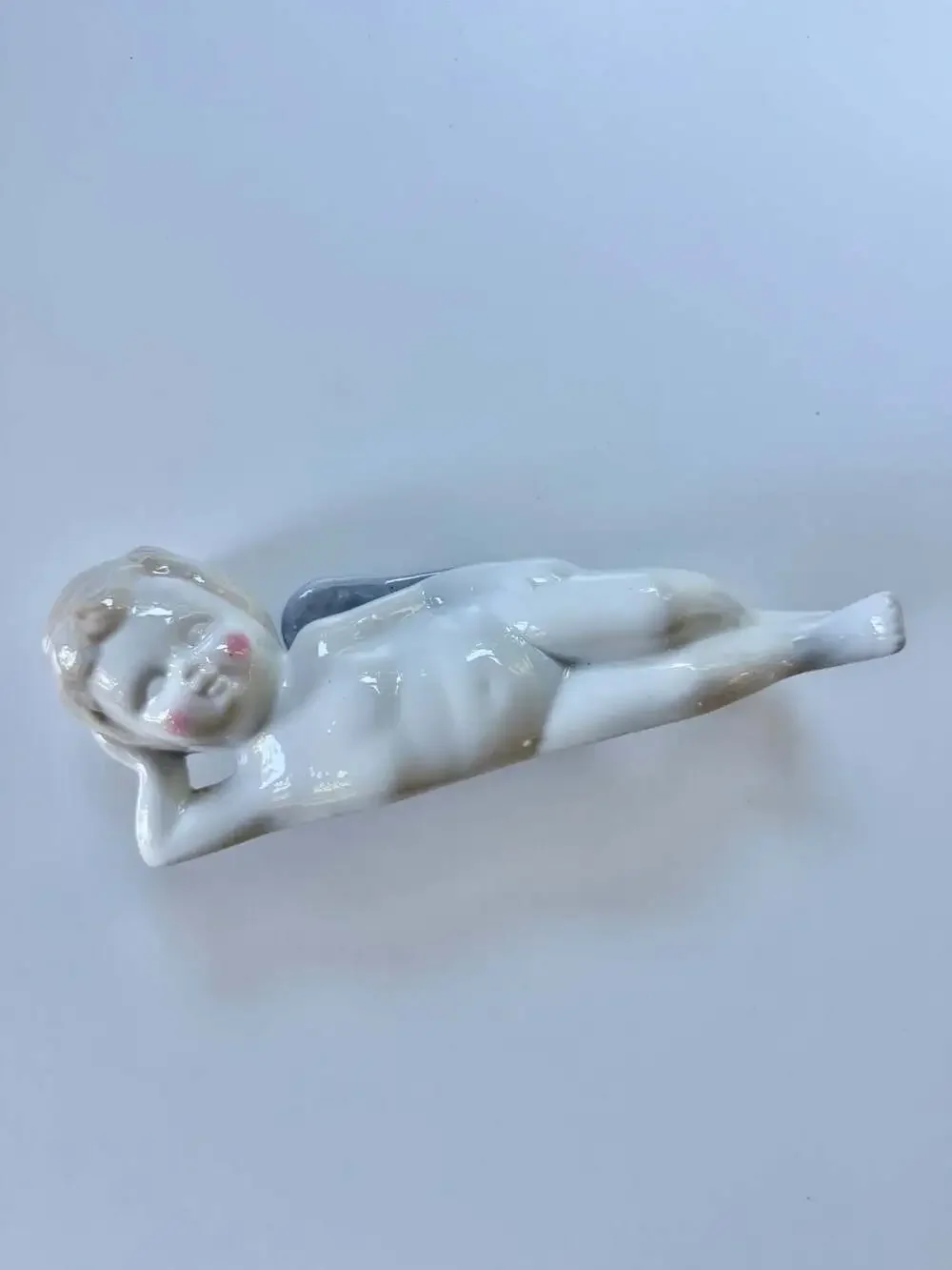 Vintage Porcelain Cherub Angel Shelf Figurine